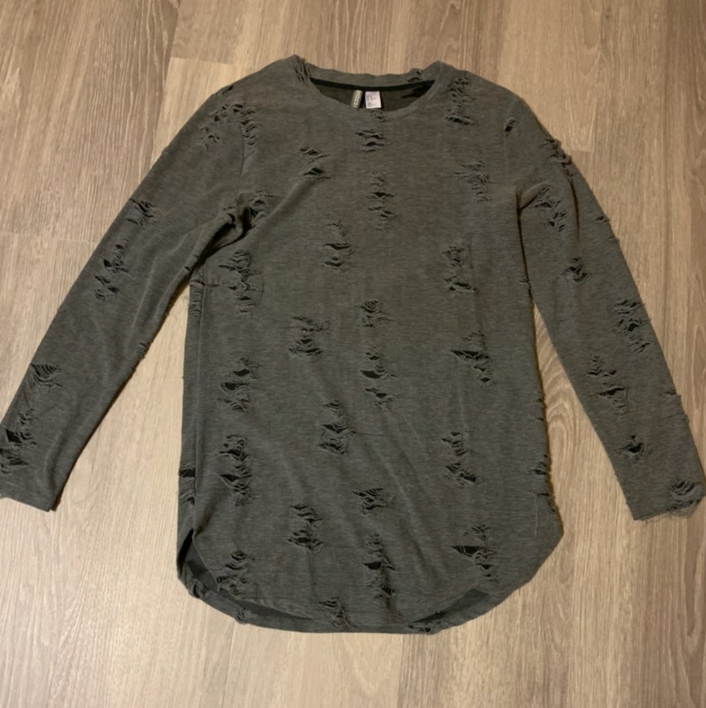 Distressed longfit shirt